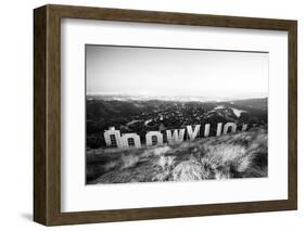 Black California Series - Hollywood Sign by Night-Philippe Hugonnard-Framed Photographic Print