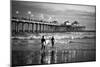 Black California Series - Huntington Beach Surf City-Philippe Hugonnard-Mounted Photographic Print