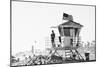 Black California Series - Lifeguard Tower 2-Philippe Hugonnard-Mounted Photographic Print