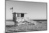 Black California Series - Santa Monica Lifeguard Tower-Philippe Hugonnard-Mounted Photographic Print