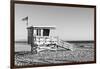 Black California Series - Santa Monica Lifeguard Tower-Philippe Hugonnard-Framed Photographic Print