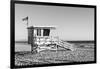 Black California Series - Santa Monica Lifeguard Tower-Philippe Hugonnard-Framed Photographic Print