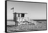 Black California Series - Santa Monica Lifeguard Tower-Philippe Hugonnard-Framed Stretched Canvas