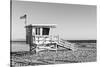 Black California Series - Santa Monica Lifeguard Tower-Philippe Hugonnard-Stretched Canvas