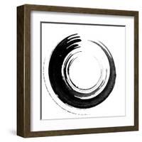 Black Calligraphic Brush-oriontrail2-Framed Art Print