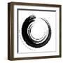 Black Calligraphic Brush-oriontrail2-Framed Art Print