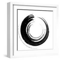 Black Calligraphic Brush-oriontrail2-Framed Art Print