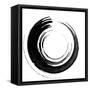 Black Calligraphic Brush-oriontrail2-Framed Stretched Canvas