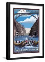 Black Canyon - Willow Beach - Lake Mead National Recreation Area-Lantern Press-Framed Art Print