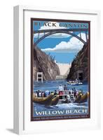 Black Canyon - Willow Beach - Lake Mead National Recreation Area-Lantern Press-Framed Art Print