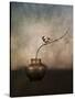 Black Capped Chickadee on a Vase-Jai Johnson-Stretched Canvas