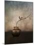 Black Capped Chickadee on a Vase-Jai Johnson-Mounted Giclee Print