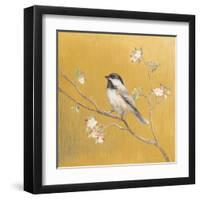 Black Capped Chickadee on Gold-Danhui Nai-Framed Art Print