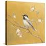 Black Capped Chickadee on Gold-Danhui Nai-Stretched Canvas