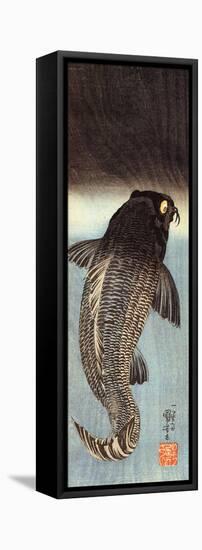 Black Carp-Kuniyoshi Utagawa-Framed Stretched Canvas