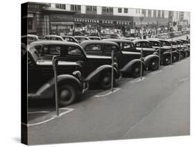 Black Cars and Meters, Omaha, Nebraska, c.1938-John Vachon-Stretched Canvas