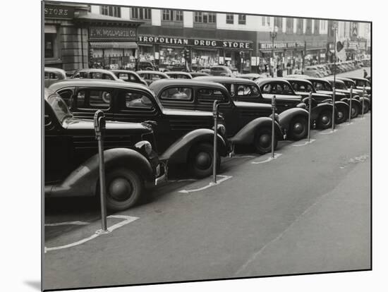 Black Cars and Meters, Omaha, Nebraska, c.1938-John Vachon-Mounted Photo