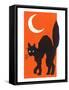 Black Cat and Moon-null-Framed Stretched Canvas