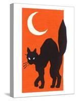 Black Cat and Moon-null-Stretched Canvas
