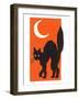 Black Cat and Moon-null-Framed Art Print