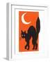 Black Cat and Moon-null-Framed Art Print