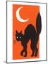 Black Cat and Moon-null-Mounted Art Print