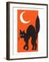 Black Cat and Moon-null-Framed Art Print