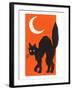 Black Cat and Moon-null-Framed Art Print