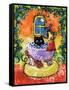 Black Cat Bath-sylvia pimental-Framed Stretched Canvas