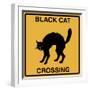 Black Cat Crossing-Tina Lavoie-Framed Giclee Print