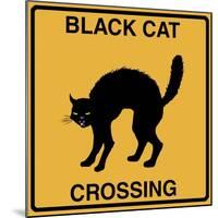 Black Cat Crossing-Tina Lavoie-Mounted Giclee Print