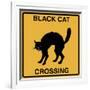 Black Cat Crossing-Tina Lavoie-Framed Giclee Print