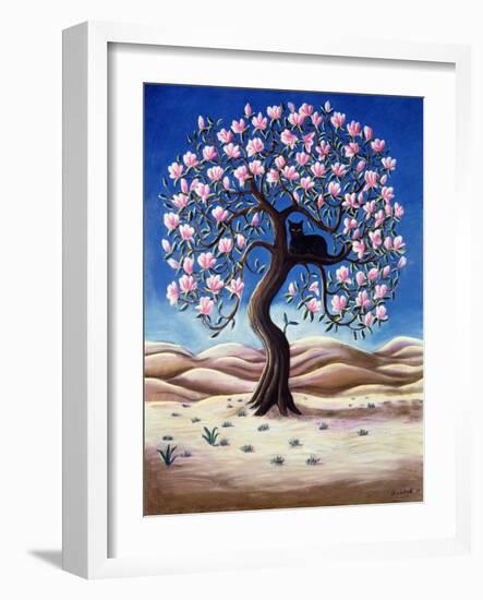 Black Cat in a Magnolia Tree, 1988-Liz Wright-Framed Giclee Print