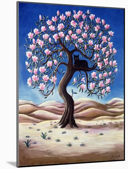Black Cat in a Magnolia Tree, 1988-Liz Wright-Mounted Giclee Print