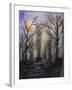 Black Cat in Forest-Michelle Faber-Framed Giclee Print