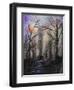 Black Cat in Forest-Michelle Faber-Framed Giclee Print