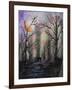 Black Cat in Forest-Michelle Faber-Framed Giclee Print