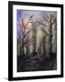 Black Cat in Forest-Michelle Faber-Framed Giclee Print