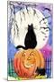 Black Cat in Full Moon Halloween-sylvia pimental-Mounted Art Print