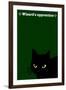 Black Cat in Green-Ikuko Kowada-Framed Giclee Print