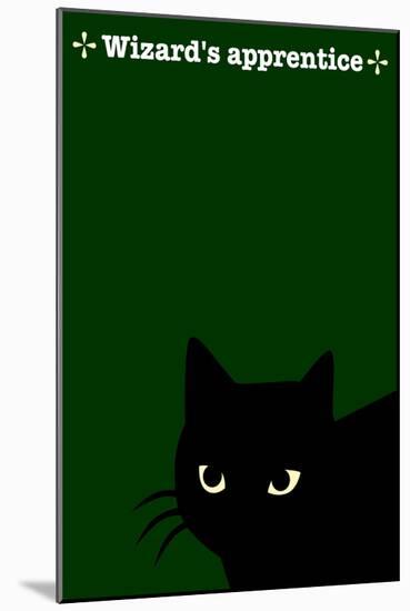 Black Cat in Green-Ikuko Kowada-Mounted Giclee Print