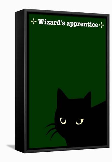 Black Cat in Green-Ikuko Kowada-Framed Stretched Canvas