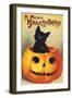 Black Cat in Jack-O-Lantern, 1910-null-Framed Giclee Print