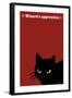 Black Cat in Red-Ikuko Kowada-Framed Giclee Print