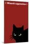 Black Cat in Red-Ikuko Kowada-Mounted Giclee Print