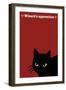 Black Cat in Red-Ikuko Kowada-Framed Giclee Print