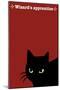 Black Cat in Red-Ikuko Kowada-Mounted Giclee Print