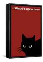 Black Cat in Red-Ikuko Kowada-Framed Stretched Canvas