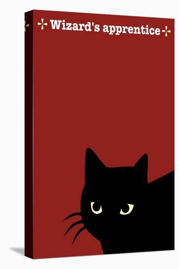Black Cat in Red-Ikuko Kowada-Stretched Canvas