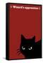 Black Cat in Red-Ikuko Kowada-Framed Stretched Canvas